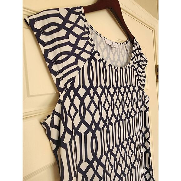 Jean-Pierre Klifa Paris Lilly Celtric Royal blue and white geometric pattern she - Picture 6 of 9